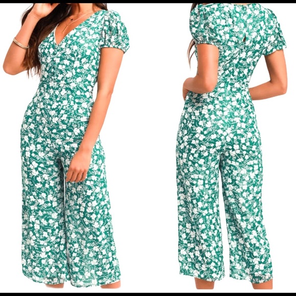 Lulus Pants - Lulu’s Gracious Gardens Floral Print Jumpsuit